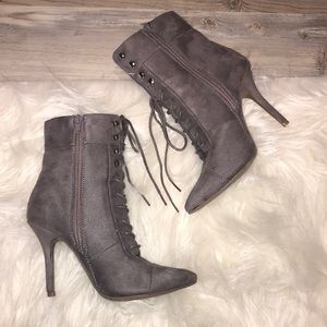 Grey Suede Booties